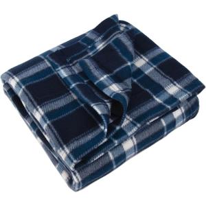 Trail maker 50x60 Throw Blankets, Plaid Fleece Throw Blankets for Bedroom, Couch, Livingroom, Chair, Pets, Outdoors (Blue)