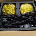 Auxbeam XP-Ultra Series 4.5'' LED Pods, 128W 15200LM Hyper Spotlight Offroad Lights with DRL, Off Road Light Bars Fog Light with Amber Covers, Cube Ditch Lights for Jeep UTV ATV Off Road, Pair