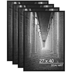 DOAI ART 27x40 Poster Frame Black 4 Pack, Poster Frames 27 x 40 inches