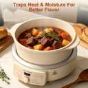 MAGNIFIQUE Slow Cooker, 4.5 Quart 8-in-1 Clay Pot Multi-Cooker, Non-Toxic Slow Cooker with Removable Clay Pot, for Rice, Pasta, Steam & Proof, Nonstick, Oven Safe Pot to 500F, Oatmeal