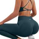 SUUKSESS Women Seamless Workout Sets Strappy Sports Bra High Waist Booty Leggings Outfits (Green, M)