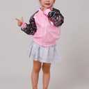 ZYBOUTIC Girls Sequin Jackets Kids Sparkle Jacket Zip Up Outwear Toddler Boys Glitter Sleeve Shiny Metallic Coat Birthday Cloth Christmas Rainbow Pink02 8 Years