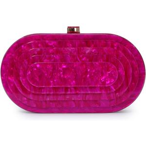 Fecialy Acrylic Evening Clutch Bag for Women Shell Shape Handbags Marbling Purse Formal Party Bridal Wedding Crossbody Bag