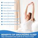 Grounding Sheets King Size 95% Organic Cotton + 5% Silver Fiber Fitted Earth Sheets with Grounding Cord, Grounding Well Bed Sheets for Healthy Sleep (Gray, 78"x80"x15")