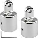YANYUCB Bimini Top Eye End Cap Boat Bimini Top Fittings Stainless Steel 316 Bimini Top Hardware with L Shape Hex Key (3/4 inch 2 Pack)