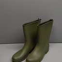 HISEA Women Rubber Boots Wide Calf Rain Boots Matte Surface Waterproof PVC Rubber Rain Boot Mid Height Rain Shoes for Outdoor Gardening Work Walking (9, Olive Green)