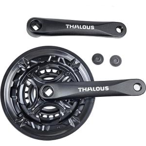 THALOUS Bicycle Crankset 6 7 8 Speed 42/34/24T Universal Square Crank Set 170MM Crank Arm for Mountain Bike