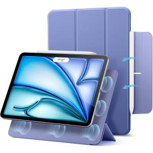 ESR for iPad Air 11 Inch Case M4/M3/M2 (2026/2025/2024), iPad Air 5th/4th Gen (2022/2020), Powerful Magnetic Attachment, Slim Trifold Stand Case, Auto Wake/Sleep, Durable Protection, Purple
