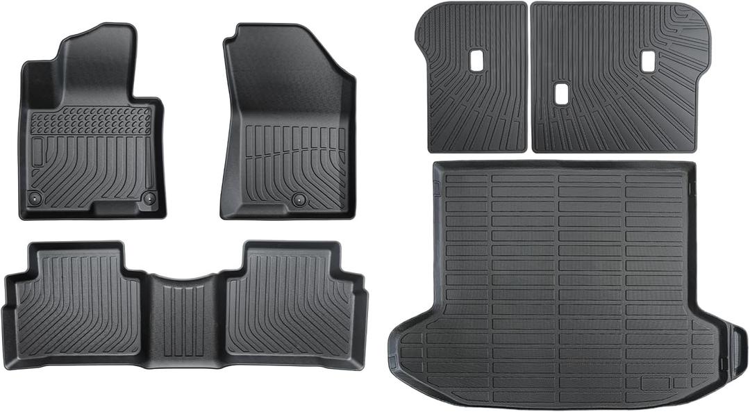 All-Weather TPE Car Floor Mats & Cargo Mat Full Set for 2023-2025 Kia Sportage 2026 Accessories (Gasoline Not Hybrid) with Backrest Mat 6pcs Non-Slip, Custom FIt Black Car Accessories