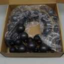 Dingion Christmas Ball Garland 6 ft Black Christmas Tree Garland Halloween Ornament Hanging Ball Decorations Shatterproof Ornament for Xmas Tree Party Decor Mantel Fireplace Stair Indoor Outdoor (1.18, 1.57, 1.97 Inch)