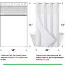 eachope Stall No Hooks Needed Linen Textured Shower Curtain with Snap-in Fabric Liner Set,Hotel Luxury Decor Shower Curtains for Bathroom,Waterproof & Washable,54Wx74H,White