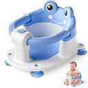 Baby Bath Seat for Babies 6 Months & up Non-Slip Toddler Bath Seats for Sitting Up Infant Bathtub Chair with Suction Cups and Soft Cushion for Baby Shower Tub Seat (Blue)