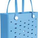 PoVwlty Rubber Beach Bag for Men & Women, Water-resistant Travel Tote Bag for the Beach Boat Pool