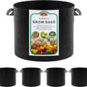 5-Pack 5 Gallon Grow Bags, Thickened Aeration Fabric Pots with Handles, Heavy Duty Plant Bags for Vegetables, Tomatoes, Potatoes, Fruits & Flowers, Reusable Garden Pots for Plants