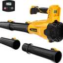 Cordless Leaf Blower Compatible with Dewalt 20V Max Battery 580CFM Electric Leaf Blower Cordless, with Turbo Boost, 6 Speed Modes Brushless Motor, Battery Powered (Light Yellow)