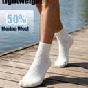 3 Pairs Merino Wool Ankle Socks for Men Women - Athletic Business Casual Running Arch Support Everyday (White, XXL)