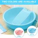 MZD Washboard Basin for Hand Washing Clothes and Small Delicate Articles, Blue, Plastic, 16.8" x 16.8" x 4.8", Countertop, Utility