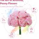 10PCS Deep Pink Realistic Silk Peonies Bouquet, Waterproof & UV Resistant Faux Peony Flowers, All-Weather Artificial Stems for Outdoor, Grave, Wedding Centerpiece & Home Decor