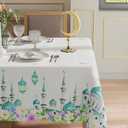 XCHI Castle Moons Stars Flowers Ramadan Mubarak Tablecloth Rectangle Table Cloth Table Covers for Indoor Dining Home Party Decorations 60x104 Inch