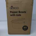 Ginkgo 60 Count 30 oz Disposable Paper Bowls with Lids, Leak Proof Large Hot Soup Bowls Bulk Containers, Large Paper Bowls for Ice Cream, Hot Soup, Salad, Dessert, Cereals (60 Count with Lids)