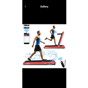 SuperFit 4.75HP 2 In 1 Folding Treadmill W/Remote APP Control Red