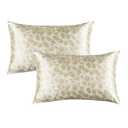 Satin Pillowcase for Hair and Skin Leopard Print Silky Satin Pillowcase 2 Pack Standard Size Pillow Cases Set of 2 Cooling Silky Pillow Cover with Envelope Closure (20x26 inches, Champagne)