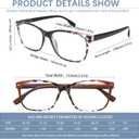 Progressive Multifocus Reading Glasses for Women, Pattern Print Blue Light Block Stylish Ladies Computer Readers