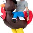 YEAHBEER Inflatable Turkey Costume Adult, Blow up Costumes for Adults,Thanksgiving Costumes for Party Funny Turkey Suits (Red)