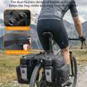 NDakter Bike Panniers, 30L Waterproof Panniers Bike Bags for Rear Rack, Expandable Double Bicycle Trunk Saddle Bag with Reflective Strips,E-bike Accessories for Commute and Mountain Cycling Travel