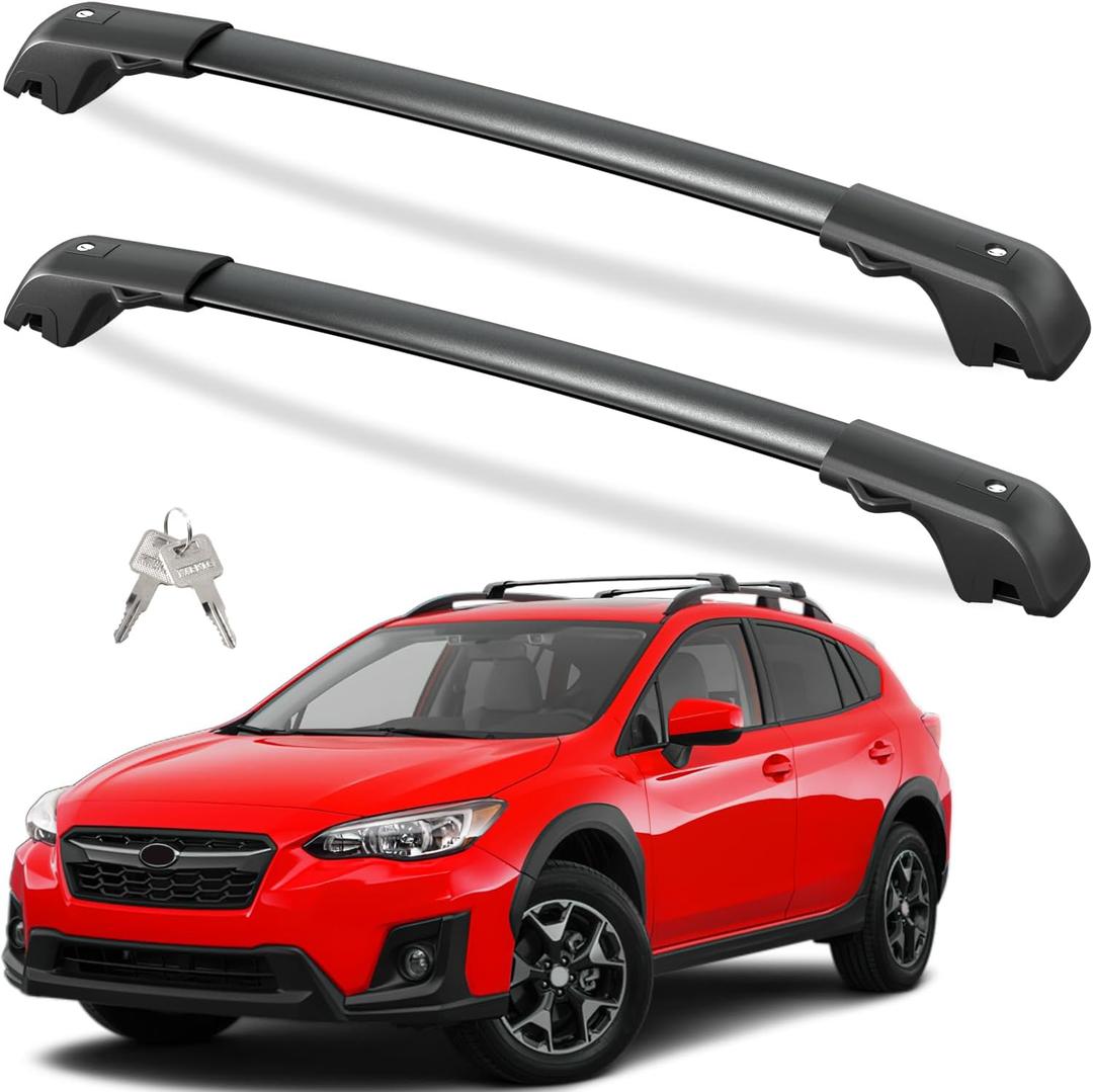 Roof Rack Cross Bars for Subaru Crosstrek 2018-2023 & Impreza 2017-2023 | with Side Rails 300LBS Lockable Heavy Duty Anti-Theft Aluminum Roof Crossbars Rooftop Luggage Carrier