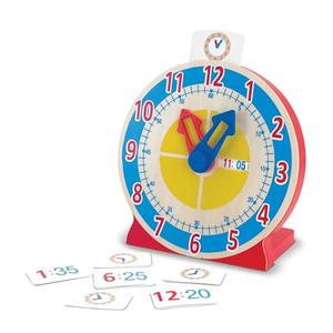 Melissa & Doug Turn & Tell Wooden Clock - Educational Toy with 12+ Reversible Time Cards