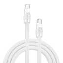 chubbycable Chubby 2.0 Fast Charging Cable Durable Soft Silicone USB C Cable 240W Extra Thick Charger Cord Compatible with iPhone 17-15 Series iPad, White + White, Type-C to Type-C, 6.6 FT