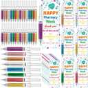 48 Set National Pharmacy Week Gifts Retractable Syringe Pens with Thank You Card Pharmacy Appreciation Gifts for Nursing School Medical Assistant Pharmacist Supplies