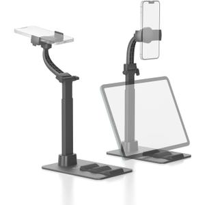 Adjustable Phone Stand, 360 Rotatable Clip-On Holder,Desk Mount with Non-Slip Base for Phone(1 Pack)