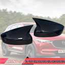 MUXEE 2PCS New Rear Mirror Cover Caps for Mazda CX5 CX-5 2017 2018 2019 2020 2021 2022 2023 2024 2025 ABS Side Door Wing Mirror Covers Exterior car Accessories -Bright Black.