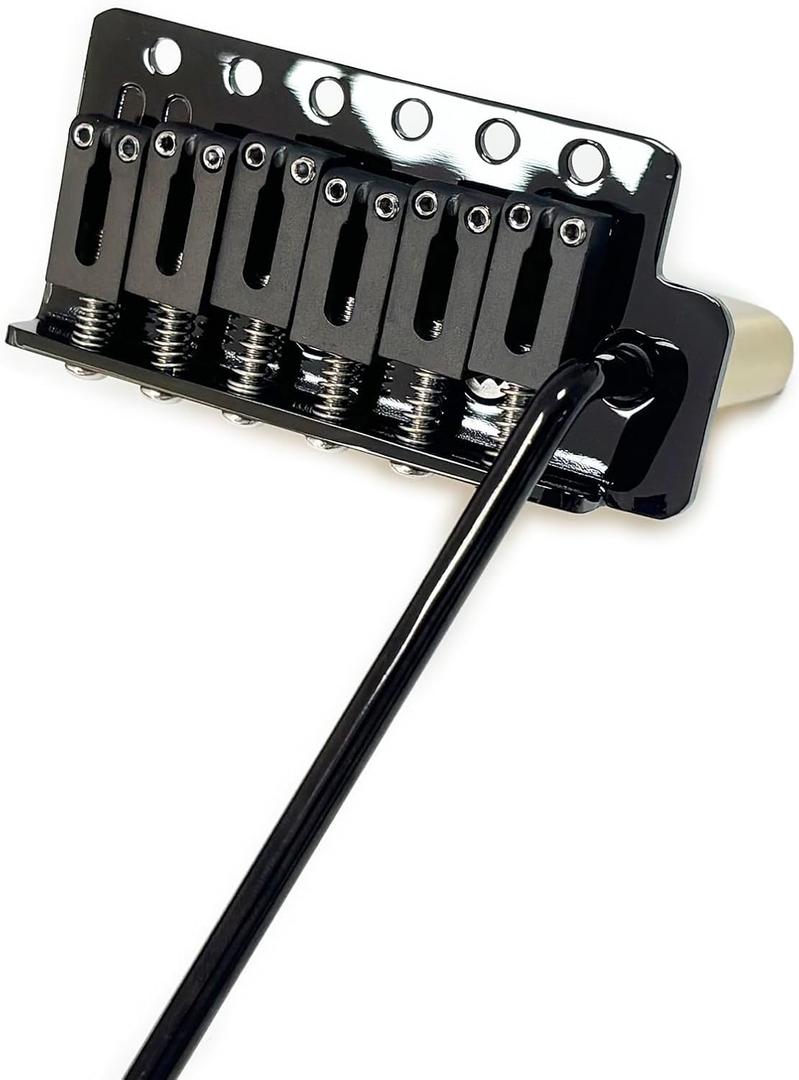 10.5mm Electric Guitar Bridge Vacuum Black 6 Point tremolo bridge Stainless Steel Saddles Plate Brass Block Electric Guitar Bridge 6 String Start Stratocaster