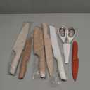 Astercook Knife Set, 13 Pieces Kitchen Knives Set with Healthy Anti-Rust Coating, Dishwasher Safe, Stainless Steel Chef Knife Sets with 6 Blade Guards, Perfect Holiday Gifts for Kitchen (Cream)