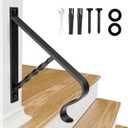 Hand Rails for Outdoor Steps, Wall Mount Stair Hand Fits 1 or 2 Step, Handrail Railings, Wrought Iron Railing, Porch Railing, Staircase Handrails for Garage, Porch, Deck