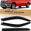 Rain Guards for Dodge Ram 1500 2019-2026 Crew Cab | Out-Channel,Durable Tape-On Window Visor Wind Deflectors Accessories 4PCS