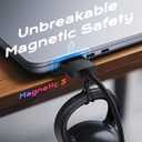 Amavasion USB-C to Magnetic 3 Charging Cable (6.6ft), 140W Fast Charging Replacement for MacBook Air & Pro, Secure Magnetic Connect, Braided Cable Black