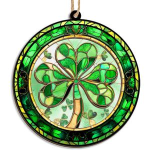 FLAGWIX Irish Gifts for Women, Men - Christmas Ornaments 2024, Good Luck, Spiritual Gifts for Women, Mom, Friends, St Patricks Day Shamrock Accessories - Christmas Decorations Suncatcher Ornaments