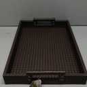 American Atelier Leather Serving Tray with Handles 14 by 19-Inch, Brown