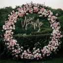 Round Backdrop Stand Arch Balloon Golden Metal Circle Garland Frame with Base for Wedding Birthday Party Baby Shower Graduation Decoration (6.5FT)