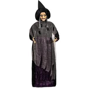 ELAMAS Animatronics 64 inch Dancing Witch Halloween Decorations - Sound Activated with Creepy Sound, Spooky Move, Light Up Eyes, Haunted House Scary Decor Horror Prop for Indoor, Outdoor, Yard Lawn