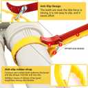 Strap Wrench 12 Inches, Water Filter Wrench Steel Handle Adjustable Strap Wrench for Replacing Water Filter, PVC Pipe Joints, Oil Filter, Swimming Pool Connection (Red Handle, Yellow Strap)