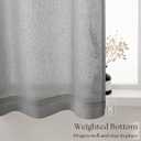 Light Grey Linen Half Kitchen Curtains 36 Inch Length Sets of 2 Rod Pocket Boho Cafe Short Gray Drapes for Windows Semi Sheer Light Filtering Curtains for Bathroom Basement RV Camper Laundry 26x36
