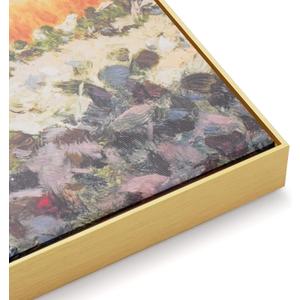 Floater Frame for 36x36 Handmade Canvas Paintings, 0.86" Deep DIY Floater Frames for Classical Antique Still Life Art Prints, Kitchen Dining Room Accent Decor, No Glass & Back (Gold)