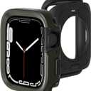 for Apple Watch Series 45mm Thin Fit Designed for Apple Watch Case Series 9/8/7 45mm Thin Metal Case with Back Frame for iWatch Accessories 45mm (Green)