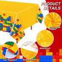 Oudain 4 Pcs Building Block Tablecloths - Colorful Birthday Party Decorations 54 x 108 Inch Disposable Plastic Brick Table Cover - Waterproof Themed Party Supplies (Multicolor)