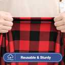 Smiry Picnic Table Cloth 2 Pack, Waterproof Elastic Fitted Tablecloths for 6FT Rectangle Tables, Washable Polyester Buffalo Plaid Tablecloth for Camping, Dining & Christmas(Black & Red, 30" x 72")